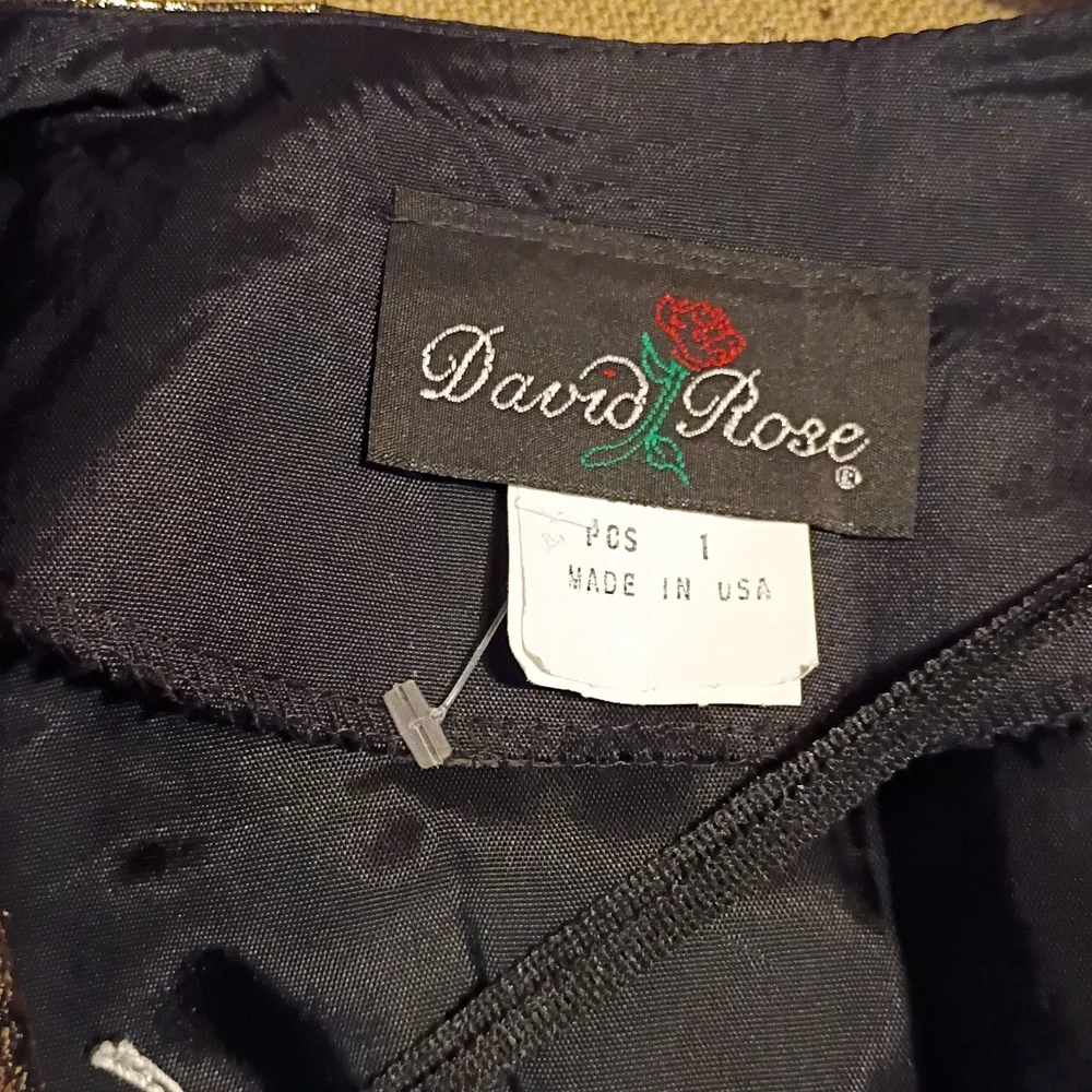 David Rose Vtg Black and Gold Floral Blazer Sm - Picture 13 of 15